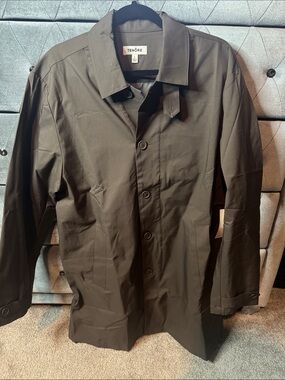 Tenore Men's Brown Trench Coat – Lightweight Button-Front Overcoat